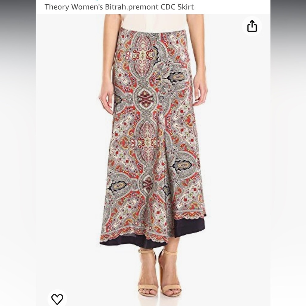 Theory midi length silk skirt (100% silk)